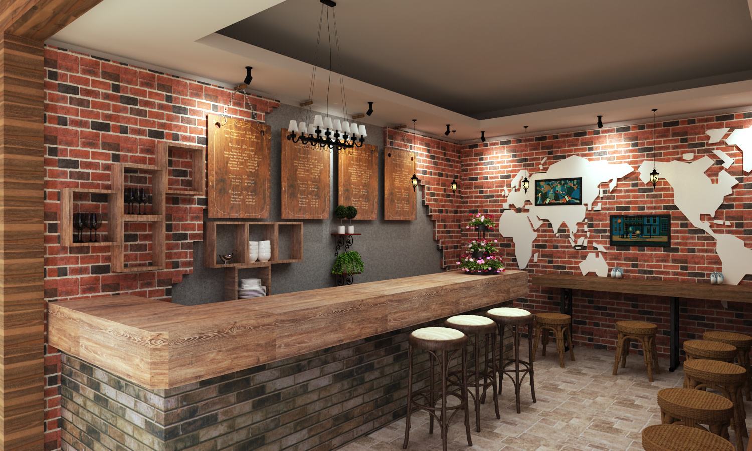 78㎡咖啡店，商場負一層，想要個溫馨點的裝修方案